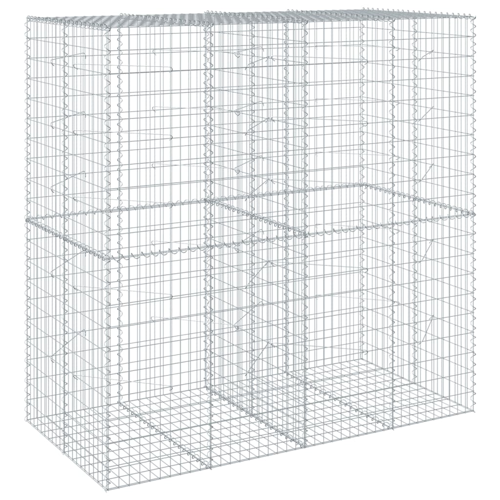 Gabion Basket with Cover 200x100x200 cm Galvanised Iron