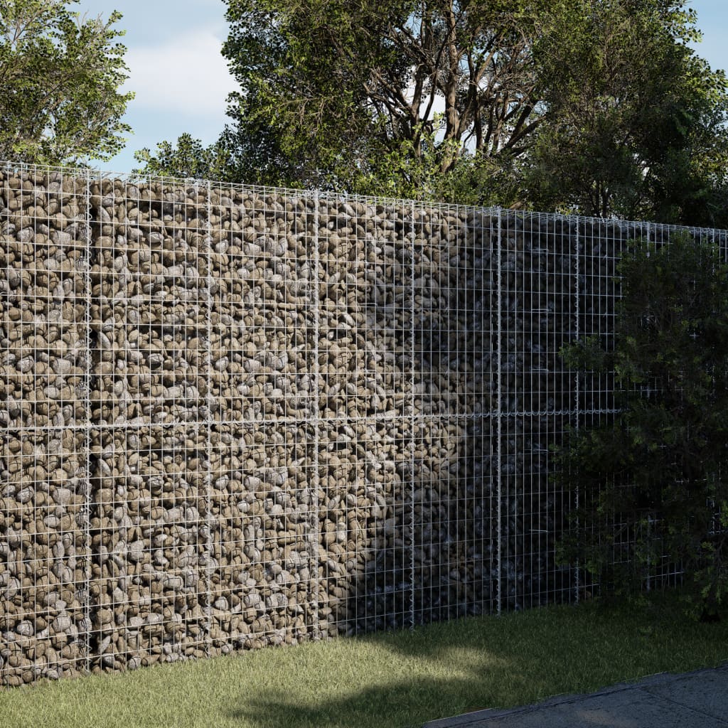 Gabion Basket with Cover 250x100x200 cm Galvanised Iron