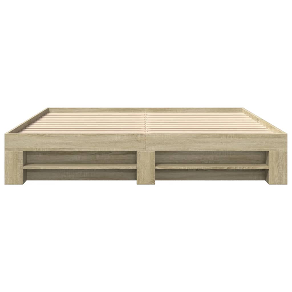 Bed Frame without Mattress Sonoma Oak 183x203 cm King Engineered Wood