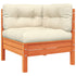 3 Piece Garden Sofa Set with Cushions Wax Brown Solid Wood Pine