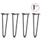 Hairpin Table Legs 4 pcs Black 42 cm Solid Steel