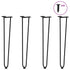 Hairpin Table Legs 4 pcs Black 72 cm Solid Steel