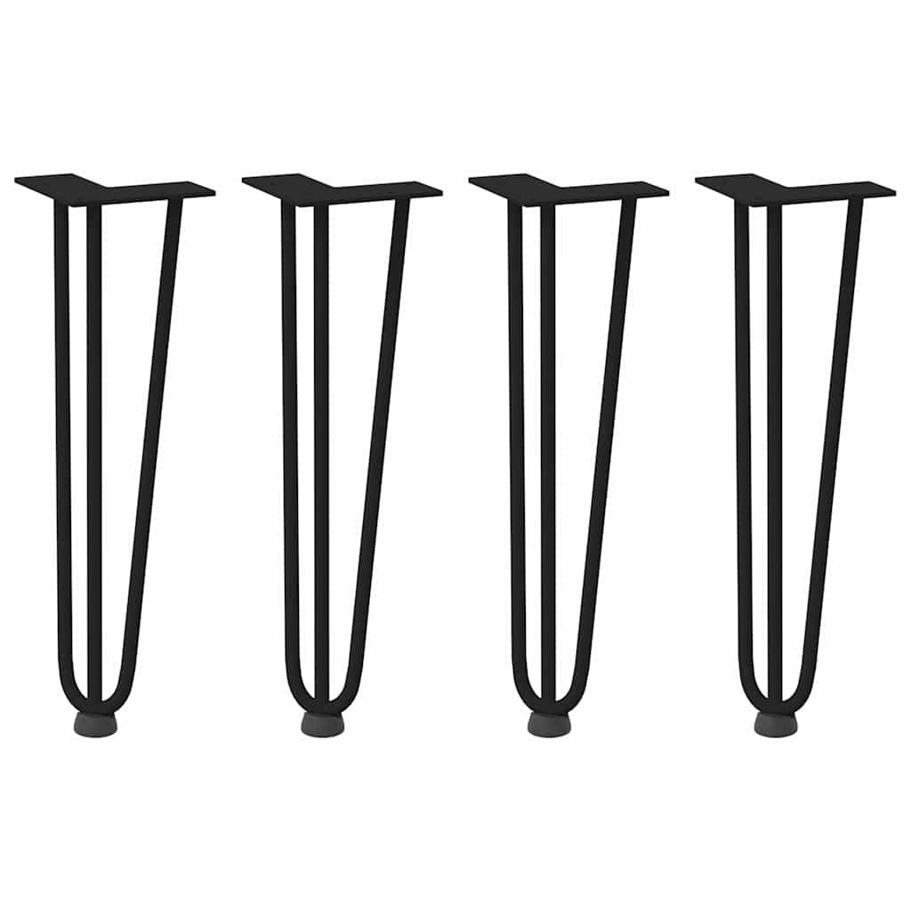 Hairpin Table Legs 4 pcs Black 42 cm Solid Steel