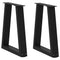 Dining Table Legs V-Shape 2 pcs Black 28x(42-43.3) cm Steel