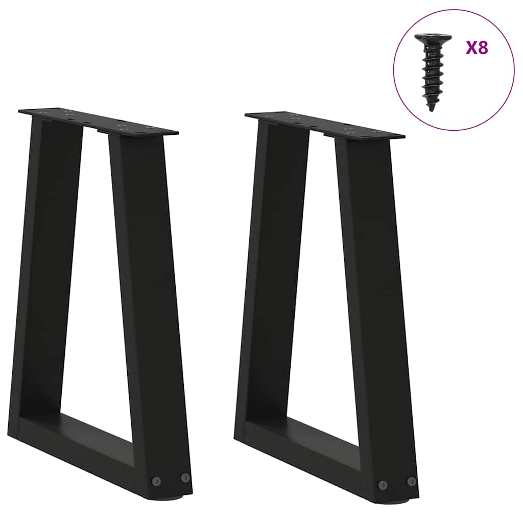 Dining Table Legs V-Shape 2 pcs Black 28x(42-43.3) cm Steel