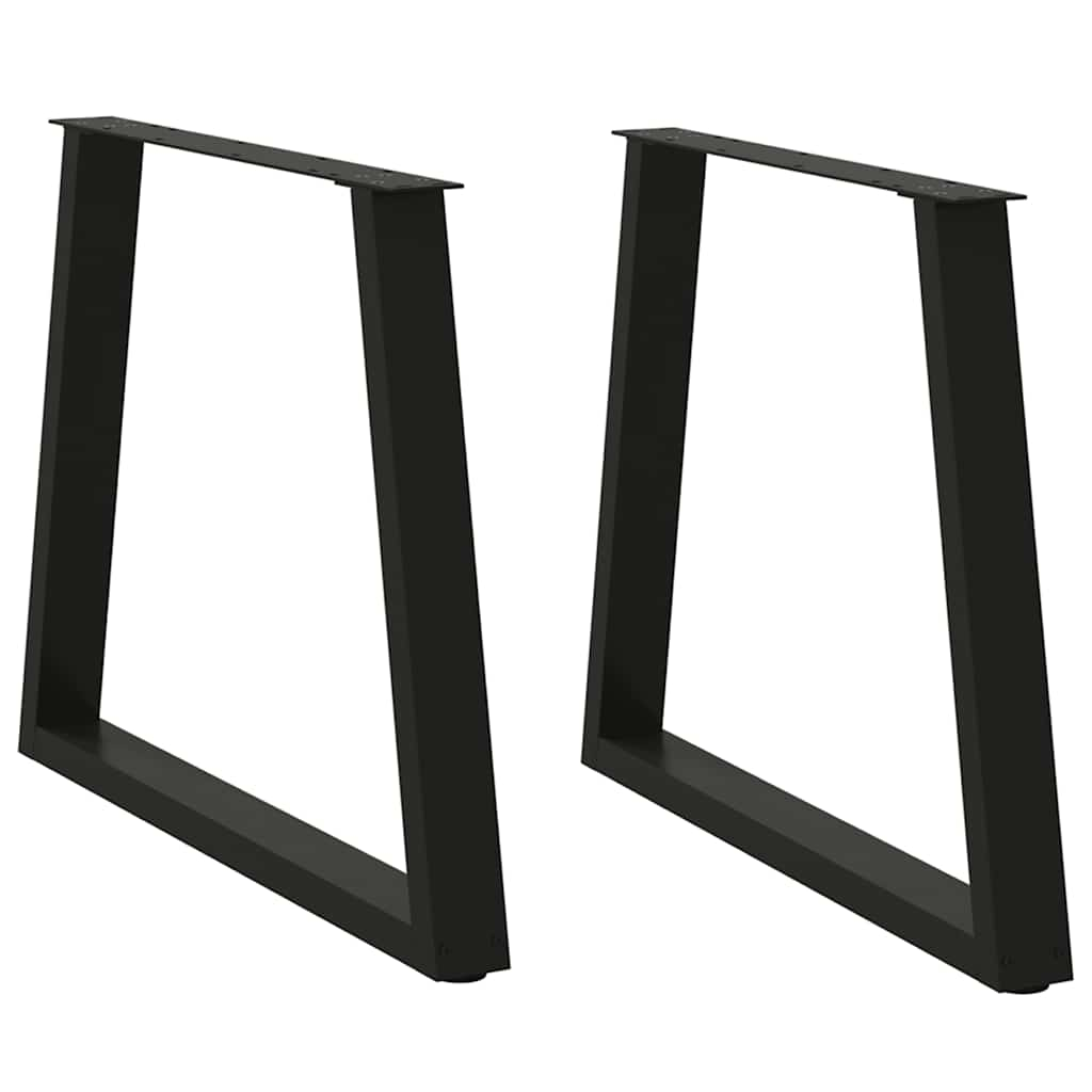 Dining Table Legs V-Shape 2 pcs Black 70x(72-73.3) cm Steel