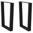 Dining Table Legs V-Shape 2 pcs Black 60x(72-73.3) cm Steel