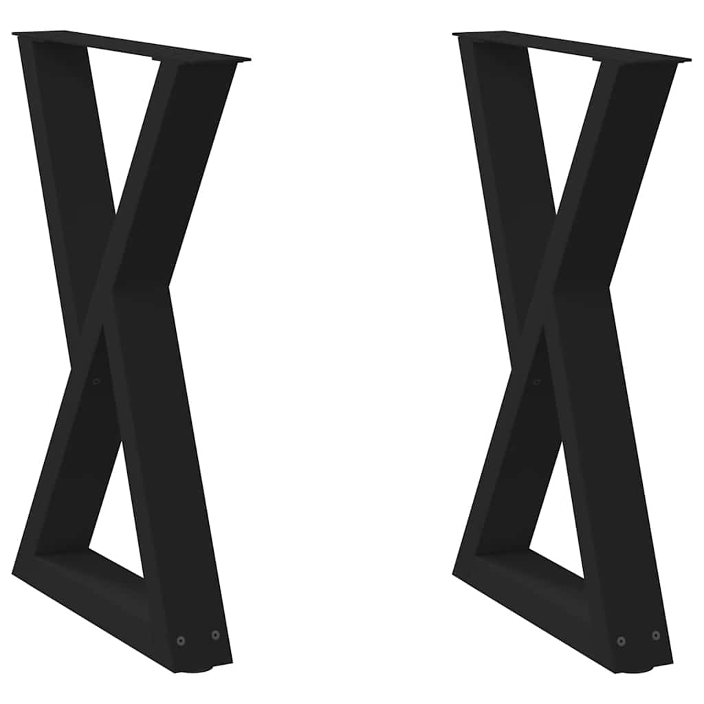 Dining Table Legs 2 pcs Black 60x72-73.3 cm Steel