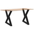 Dining Table Legs 2 pcs Black 80x(72-73.3) cm Steel