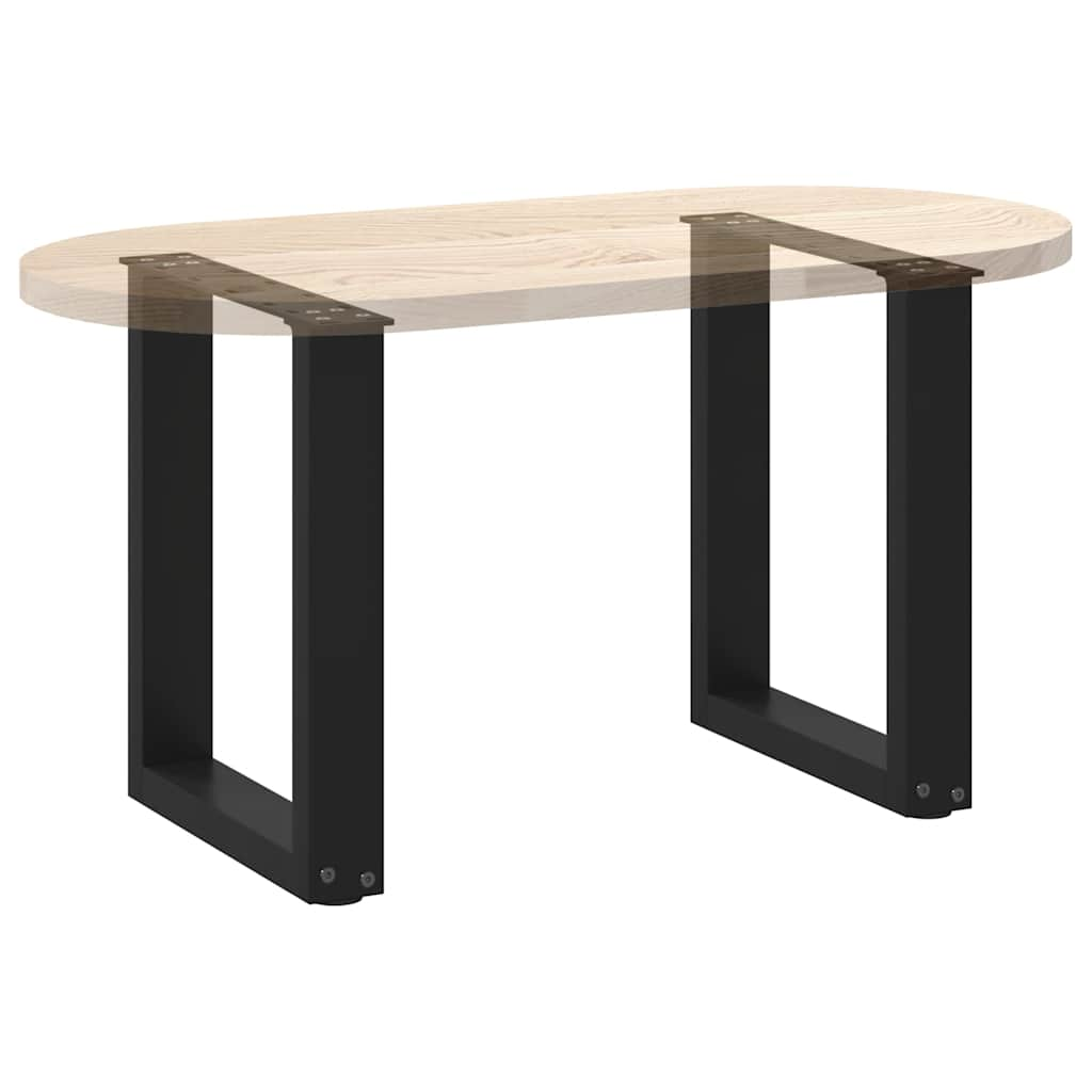 Coffee Table Legs U-Shaped 2 pcs Black 38x(42-43) cm Steel