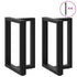 Dining Table Legs T-Shaped 2 pcs Black 60x35x(72-73) cm Steel