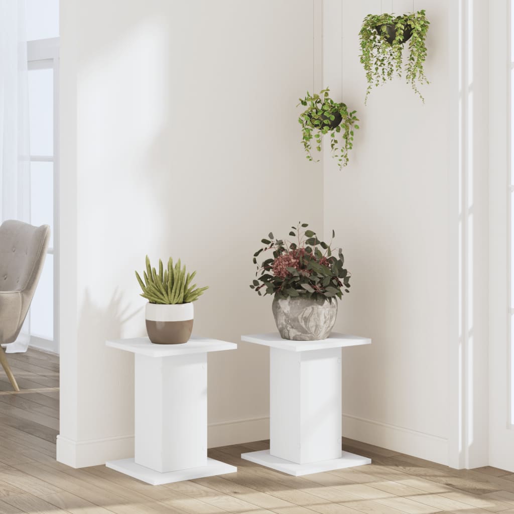 Plant Stands 2 pcs White 30x30x40 cm Engineered Wood