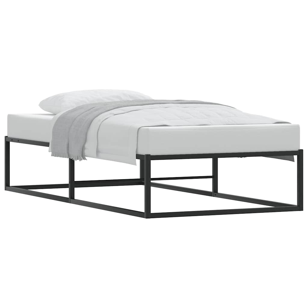 Bed Frame without Mattress Black 92x187 cm Single Metal