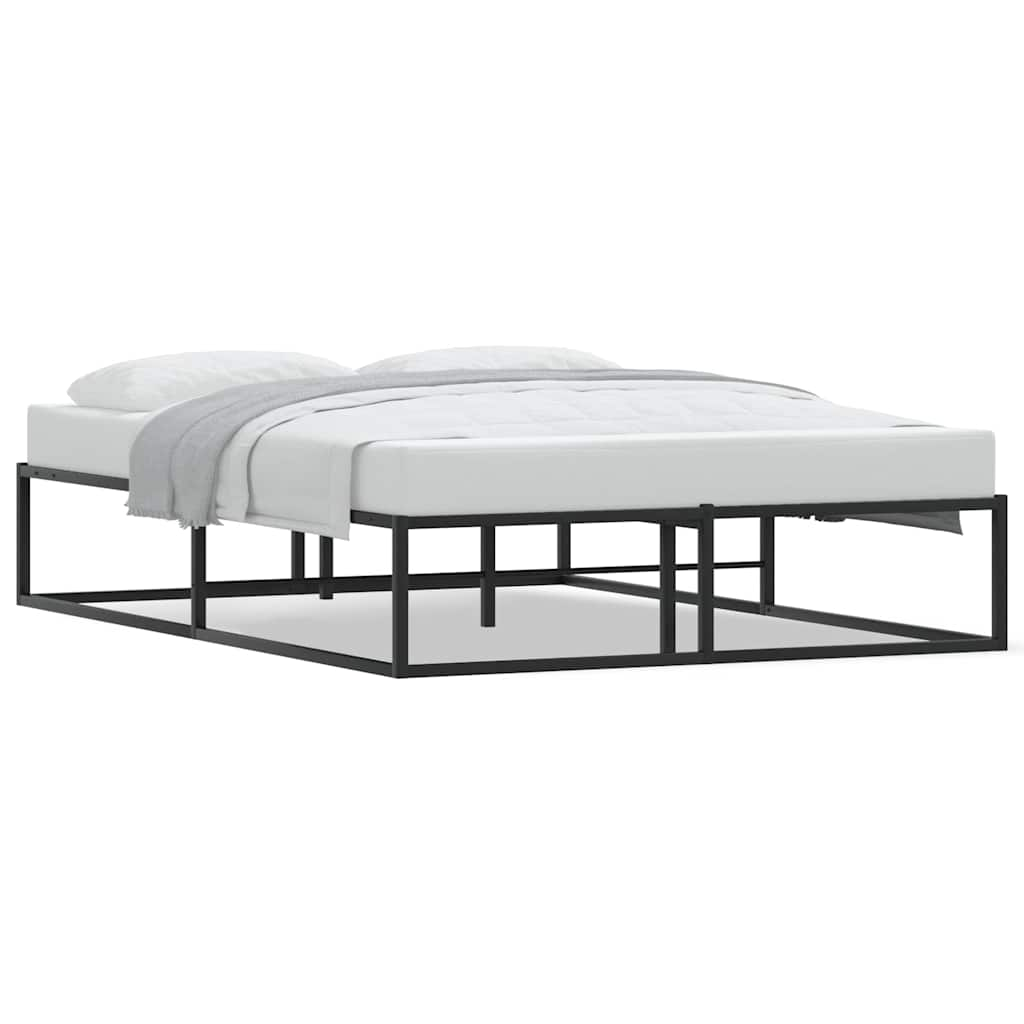 Bed Frame without Mattress Black 137x187 cm Double Metal