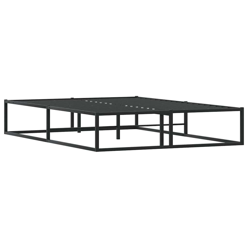 Bed Frame without Mattress Black 137x187 cm Double Metal