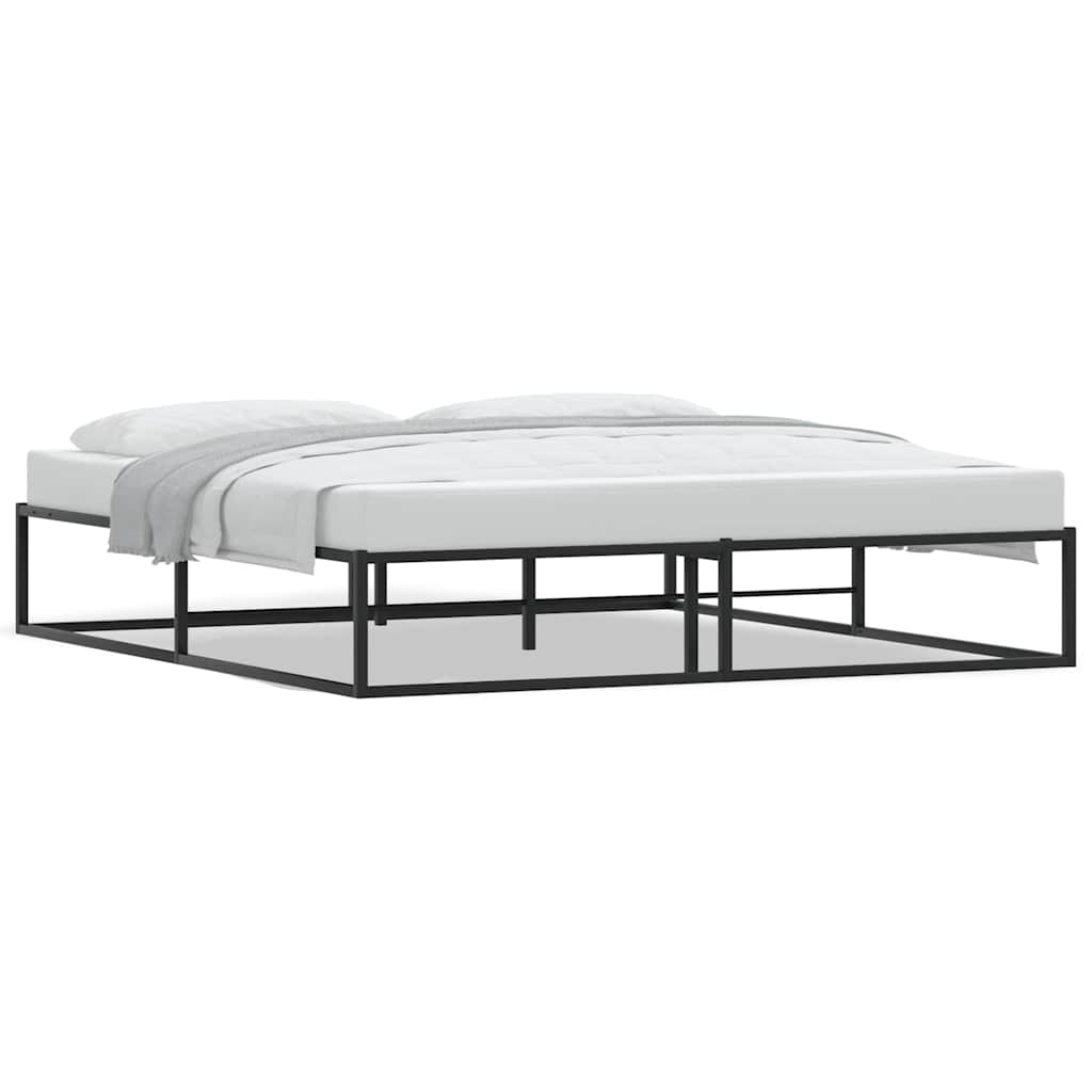 Bed Frame without Mattress Black 183x203 cm King Metal