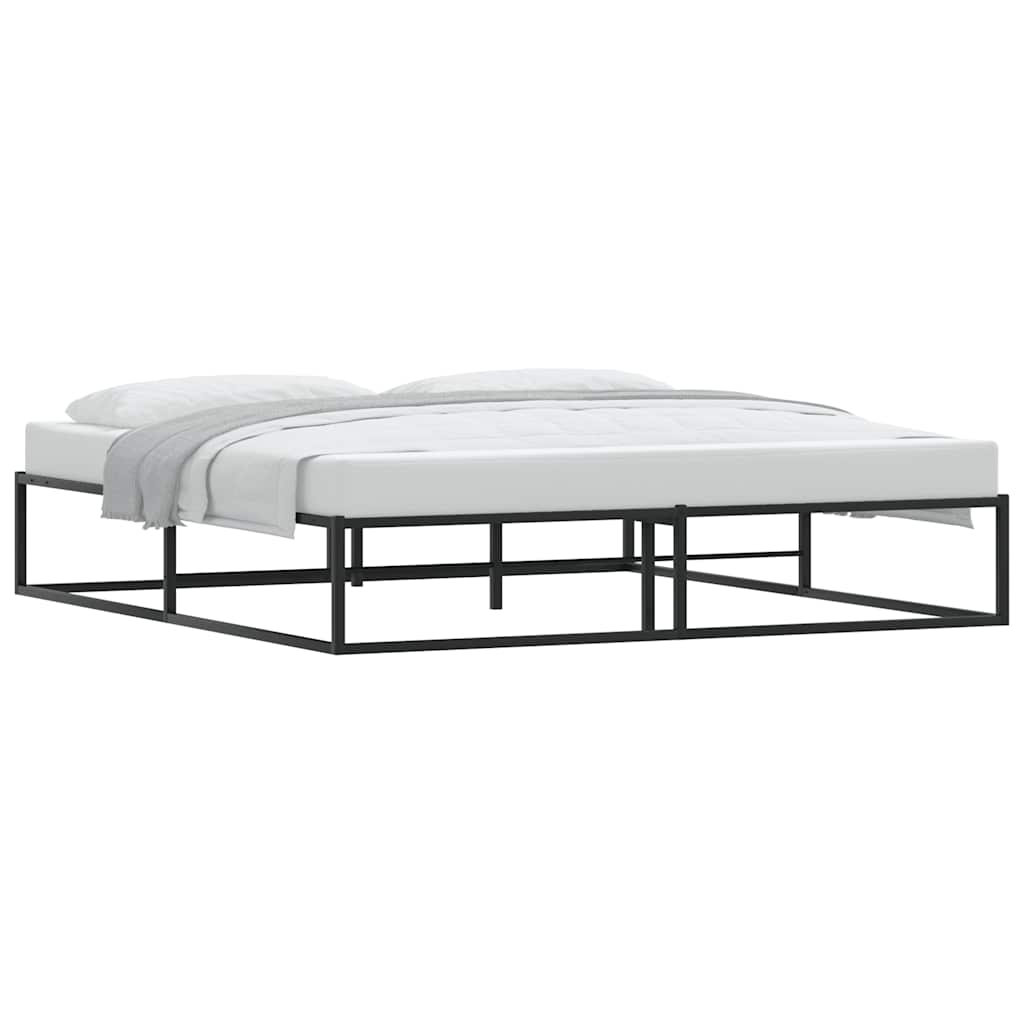 Bed Frame without Mattress Black 183x203 cm King Metal