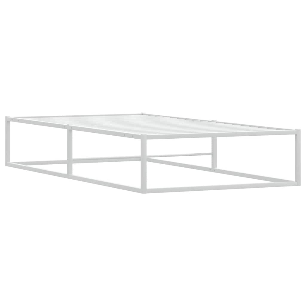 Bed Frame without Mattress White 92x187 cm Single Metal