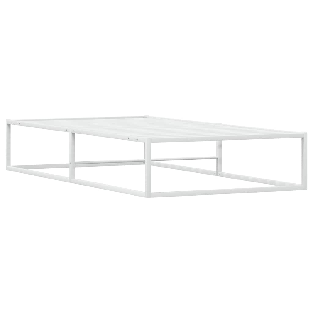 Bed Frame without Mattress White 92x187 cm Single Metal