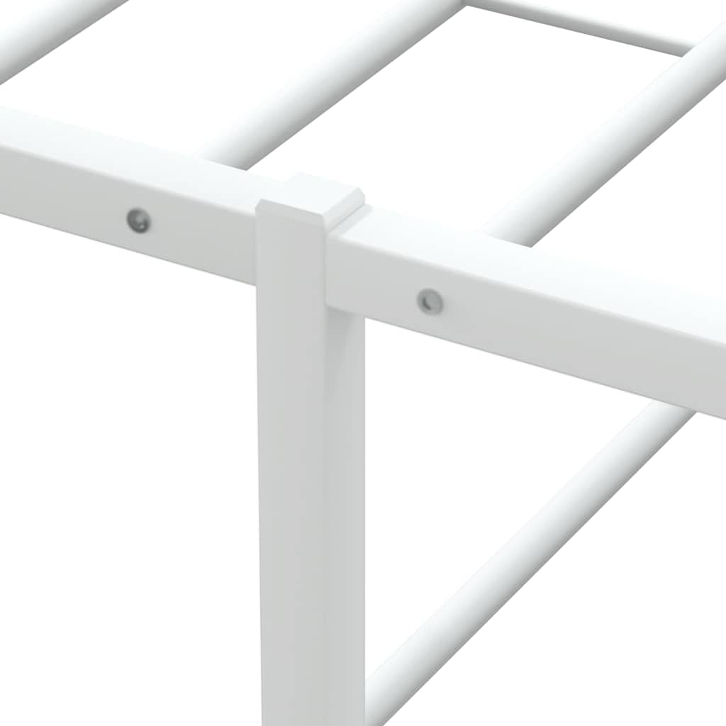 Bed Frame without Mattress White 92x187 cm Single Metal