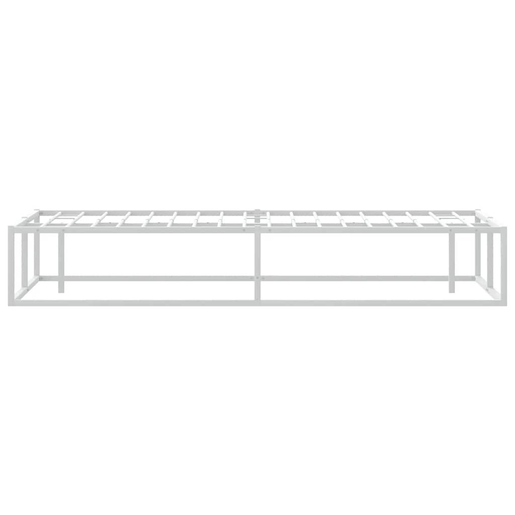 Bed Frame without Mattress White 137x187 cm Double Metal