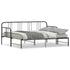 Daybed with Trundle without Mattress Black 92x187 cm Single Metal