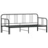 Daybed with Trundle without Mattress Black 92x187 cm Single Metal