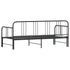 Daybed with Trundle without Mattress Black 92x187 cm Single Metal