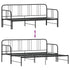 Daybed with Trundle without Mattress Black 92x187 cm Single Metal