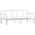 Daybed with Trundle without Mattress White 92x187 cm Single Metal