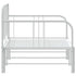 Daybed with Trundle without Mattress White 92x187 cm Single Metal