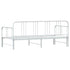 Daybed with Trundle without Mattress White 92x187 cm Single Metal