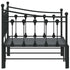 Daybed with Trundle without Mattress Black 92x187 cm Single Metal