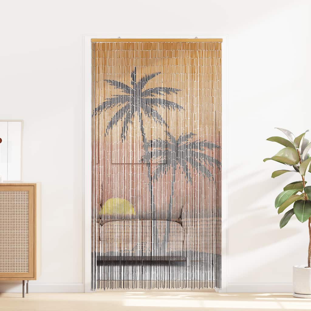 Insect Door Curtain Palm Tree Print 100x220 cm Bamboo