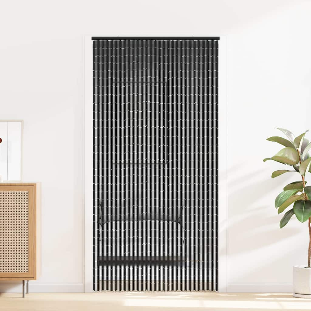 Insect Door Curtain Dark Grey 90x220 cm Bamboo