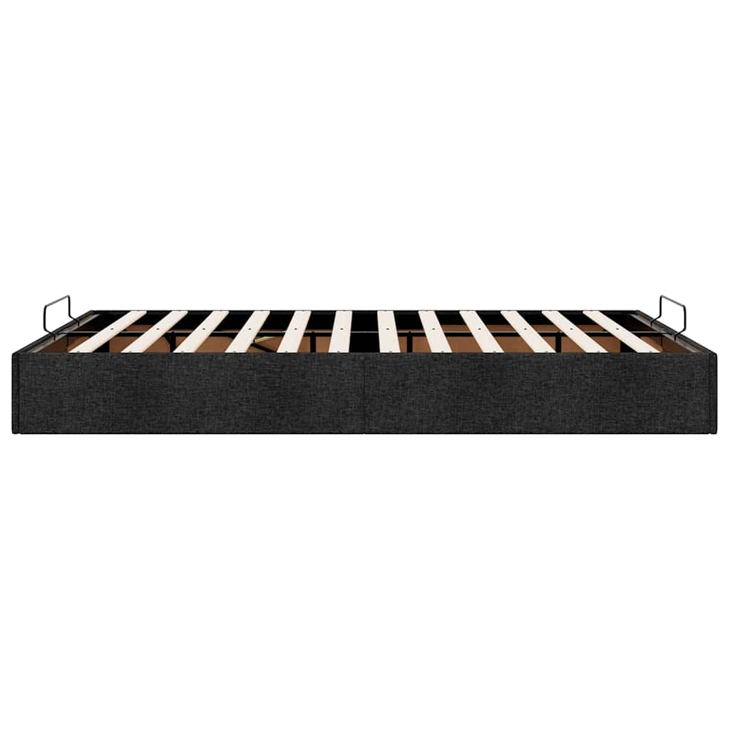 Ottoman Storage Bed Frame without Mattress Black Double Fabric