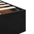 Ottoman Bed with Mattress Black Double Velvet