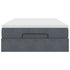 Ottoman Bed with Mattress Dark Grey Super Single Velvet