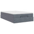 Ottoman Bed with Mattress Dark Grey Super Single Velvet