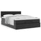 Ottoman Bed with Mattress Black Double Faux Leather