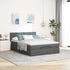 Ottoman Bed with Mattress Dark Grey Double Fabric