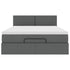 Ottoman Bed with Mattress Dark Grey Double Fabric