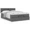 Ottoman Bed with Mattress Dark Grey Double Fabric