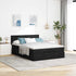 Ottoman Bed with Mattress Black Double Fabric