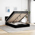 Ottoman Bed with Mattress Black Double Fabric