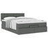 Ottoman Bed with Mattress Dark Grey Double Fabric