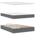 Ottoman Bed with Mattress Dark Grey Double Fabric