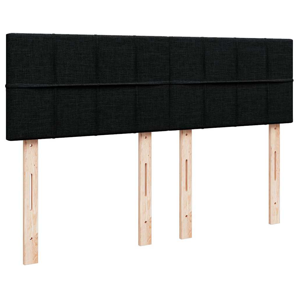 Ottoman Bed with Mattress Black Double Fabric