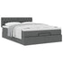 Ottoman Bed with Mattress Dark Grey Double Fabric