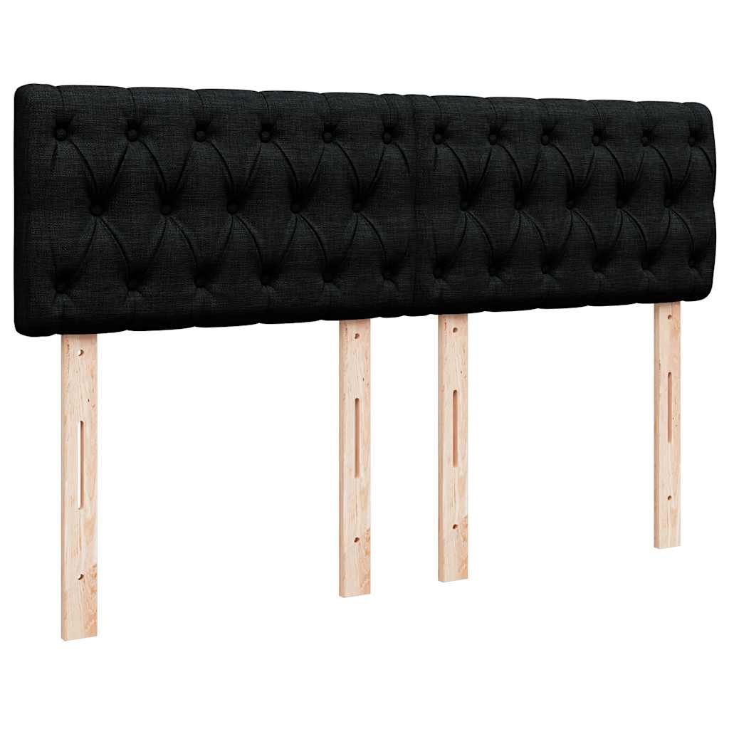 Ottoman Bed with Mattress Black Double Fabric